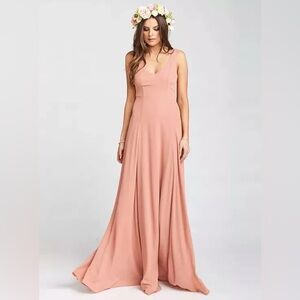 XS Jenn Maxi “Show Me Your Mumu” Bridesmaid Dress in Rustic Mauve Crisp
